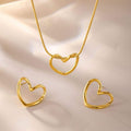 Minimal heart Necklace & Earring