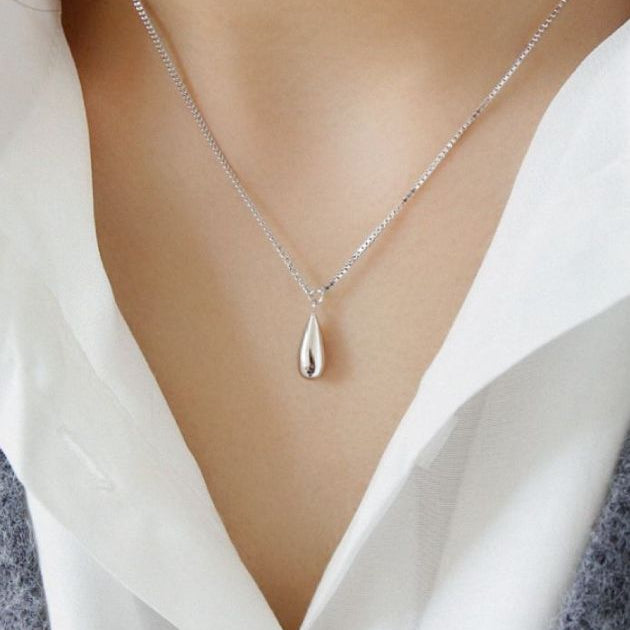 Silver Water Drop Necklace