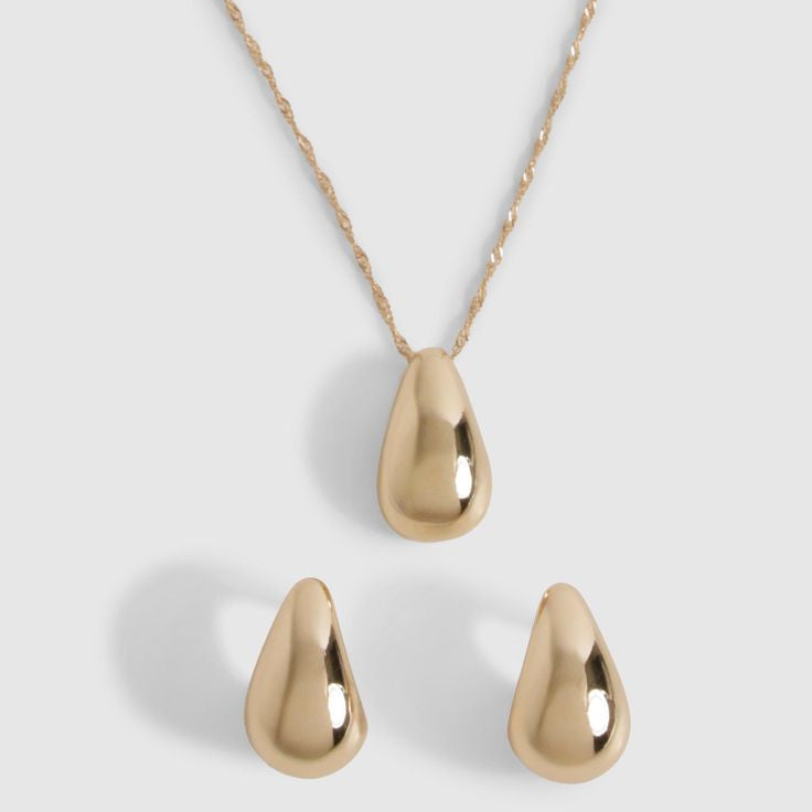 Golden Earrings & Necklace