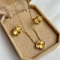 Golden Clover Earrings & Necklace
